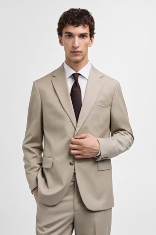 Veste costume slim-fit 100 % laine vierge - Beige
