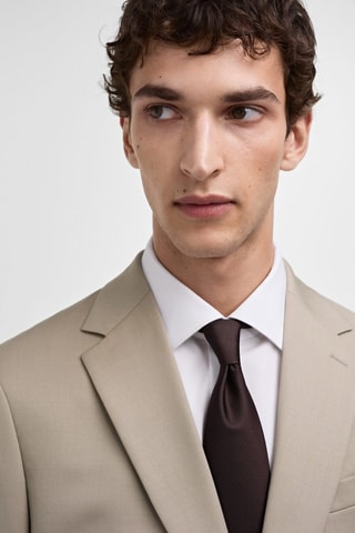 Veste costume slim-fit 100 % laine vierge - Beige