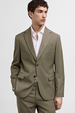 Veste costume slim-fit 100 % laine vierge - Vert
