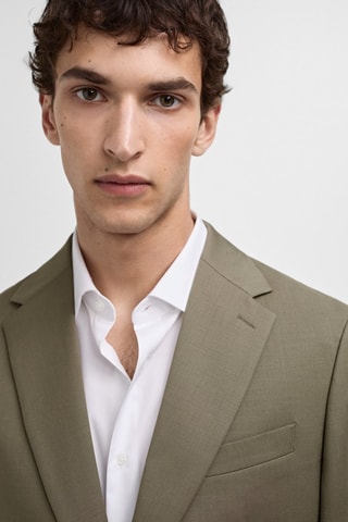 Veste costume slim-fit 100 % laine vierge - Vert