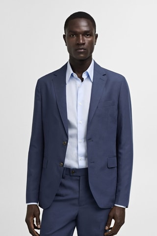 Veste costume slim-fit tissu comfort stretch - Bleu