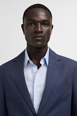 Veste costume slim-fit tissu comfort stretch - Bleu