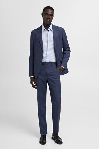 Veste costume slim-fit tissu comfort stretch - Bleu