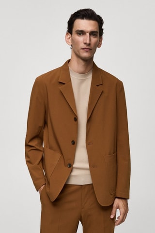 Veste slim-fit poches - Orange foncé