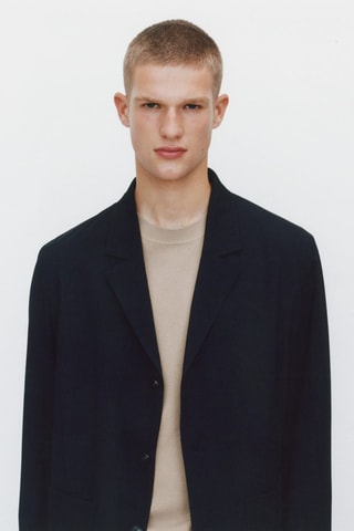 Veste slim-fit poches - Bleu marine