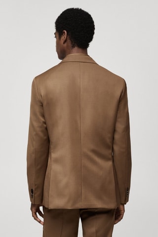 Veste costume slim-fit 100 % laine vierge - Marron