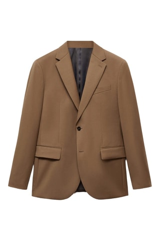 Veste costume slim-fit 100 % laine vierge - Marron