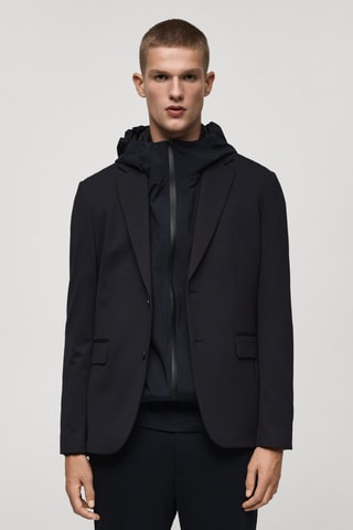 Veste costume infroissable tissu stretch - Bleu marine