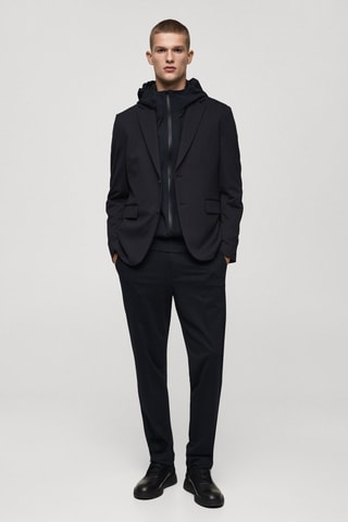 Veste costume infroissable tissu stretch - Bleu marine