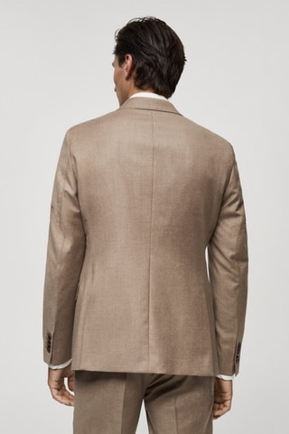 Veste costume flanelle 100 % laine italienne - Marron