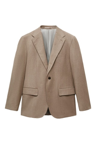 Veste costume flanelle 100 % laine italienne - Marron