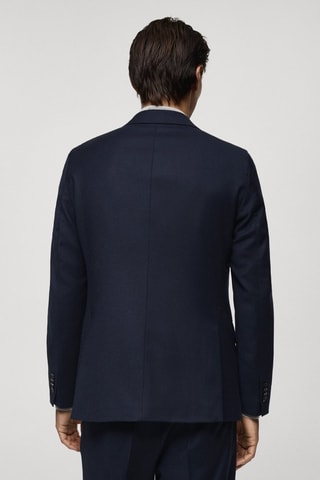 Veste costume flanelle 100 % laine italienne - Bleu marine