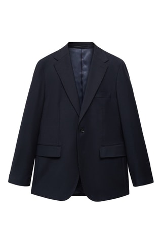 Veste costume flanelle 100 % laine italienne - Bleu marine