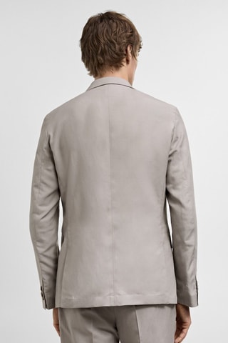 Veste costume slim-fit mélange de lin - Gris clair