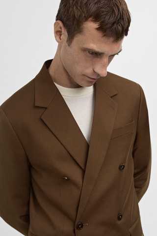 Veste costume slim-fit boutons croisés - Marron