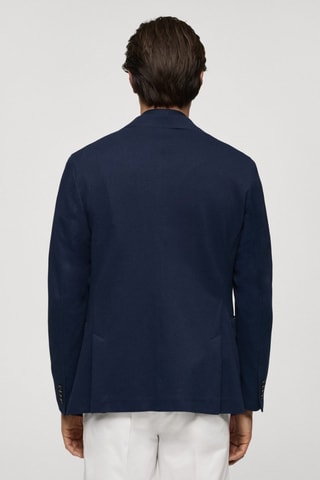 Veste slim fit structurée coton - Bleu marine