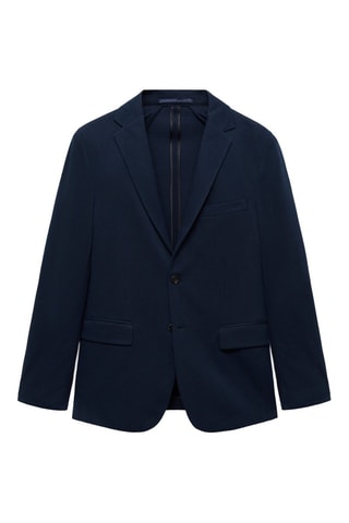 Veste slim fit structurée coton - Bleu marine