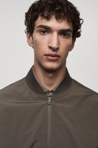 Bomber tissu technique imperméable - Marron