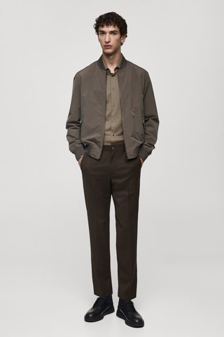 Bomber tissu technique imperméable - Marron