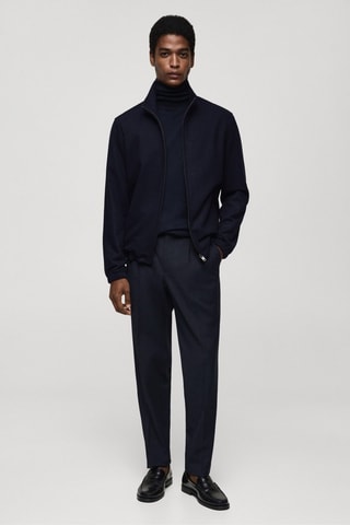 Blouson laine regular-fit - Bleu marine