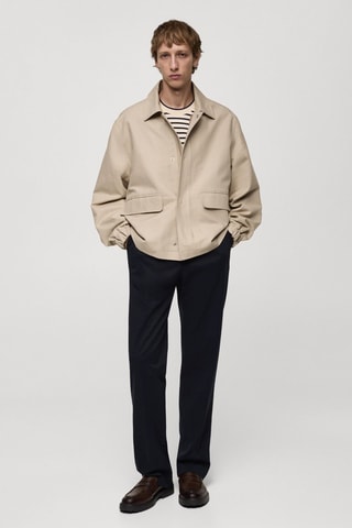 Blouson oversize coton poches - Beige