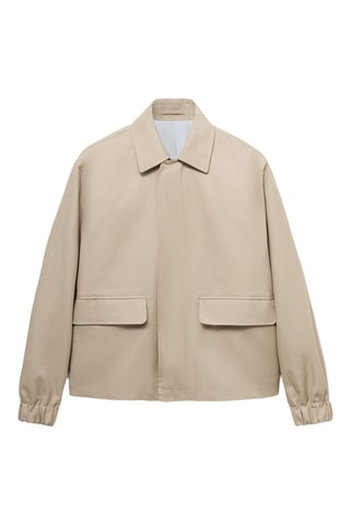 Blouson oversize coton poches - Beige