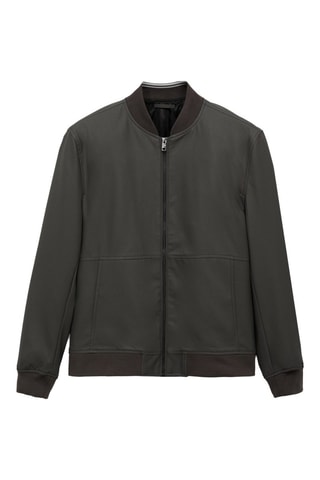 Veste bomber similicuir - Gris
