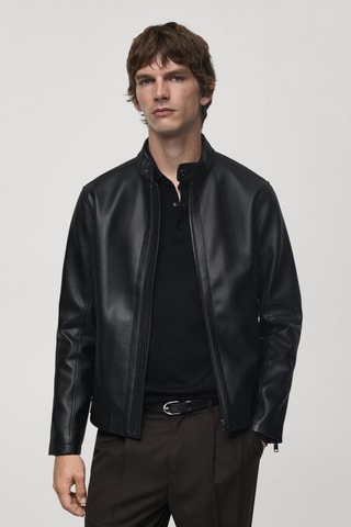 Blouson en similicuir nappa - Noir