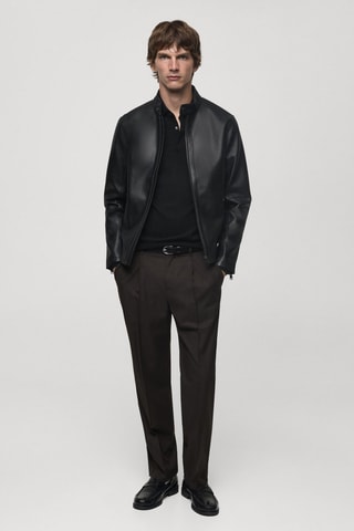 Blouson en similicuir nappa - Noir