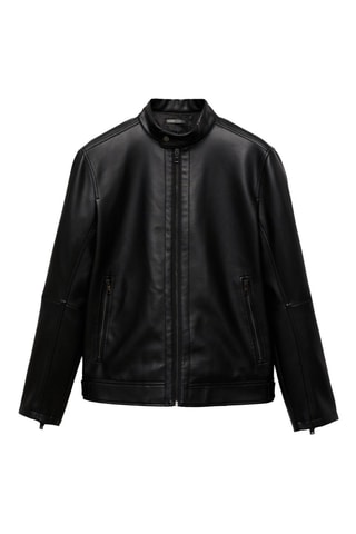 Blouson en similicuir nappa - Noir