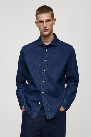 Chemise en jean regular-fit - Bleu marine