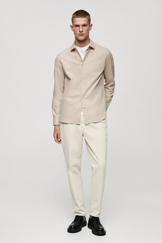 Chemise 100 % coton flanelle regular-fit - Gris clair