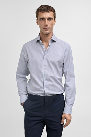Chemise slim fit 100 % coton - Bleu marine