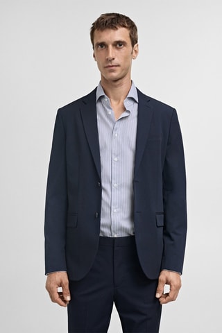 Chemise slim fit 100 % coton - Bleu marine