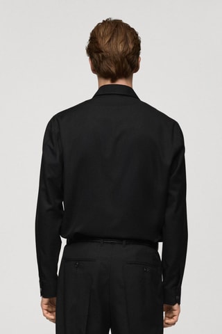 Surchemise regular fit poches - Noir