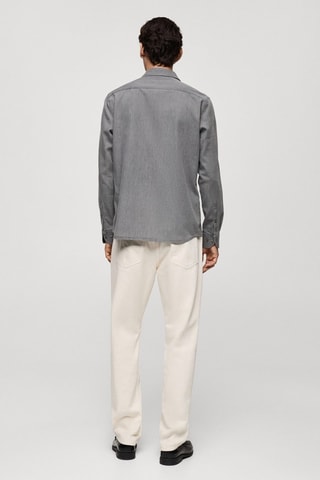 Chemise regular-fit chambray coton - Gris