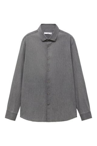 Chemise regular-fit chambray coton - Gris