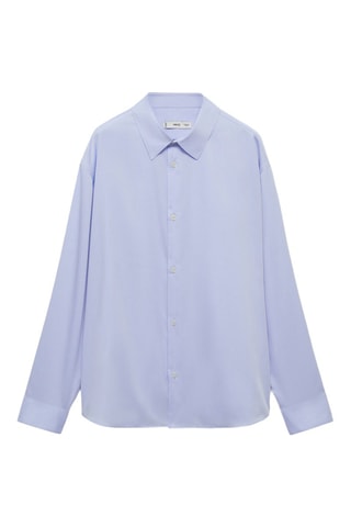 Chemise 100 % coton boxy-fit - Bleu clair