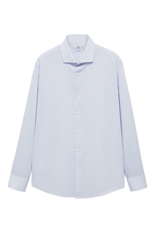 Chemise costume slim-fit twill milleraies - Bleu