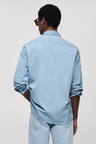 Chemise regular-fit chambray coton - Bleu clair