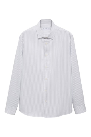 Chemise slim fit coton rayée - Blanc
