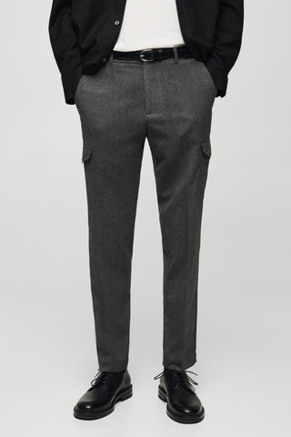 Pantalon cargo - Gris chiné