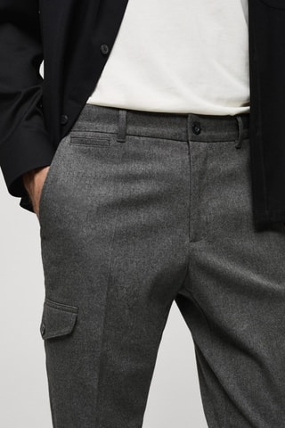 Pantalon cargo - Gris chiné