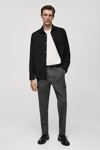 Pantalon cargo - Gris chiné