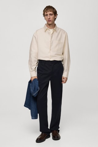 Chemise relaxed-fit oxford coton - Vanille