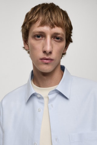 Chemise relaxed-fit oxford coton - Bleu clair