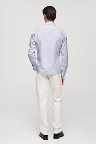 Chemise 100 % coton rayures bicolores - Violet