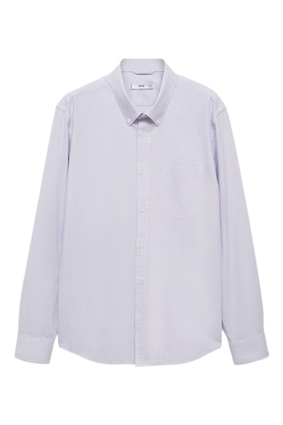 Chemise 100 % coton rayures bicolores - Violet