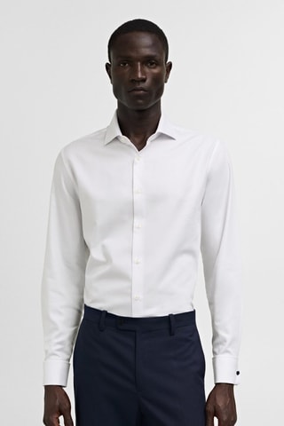 Chemise costume regular fit boutons de manchette - Blanc