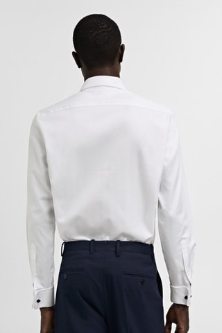 Chemise costume regular fit boutons de manchette - Blanc